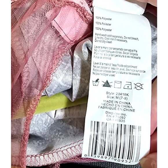 Descendants 3 Girls Long Sleeve Costume Jumpsuit With Tulle Overlay Pink & Black - Picture 8 of 9